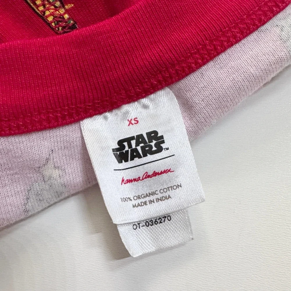 Hanna Andersson Star Wars Dog Pajamas XS Red Christmas Holiday Organic Cotton